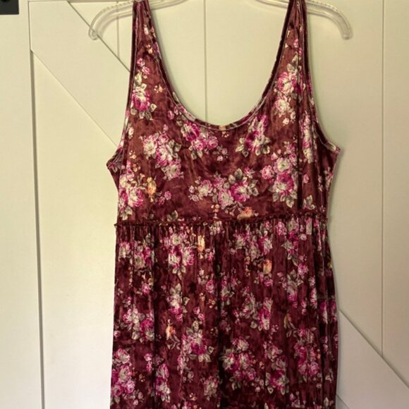 NATURAL LIFE Maroon Floral Maxi Dress - Picture 6 of 7